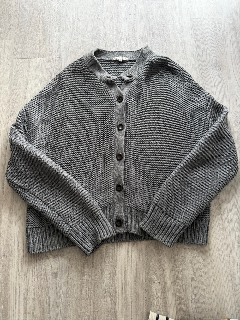 Alex Mill Gray Chunky Button-Up Knit Cardigan